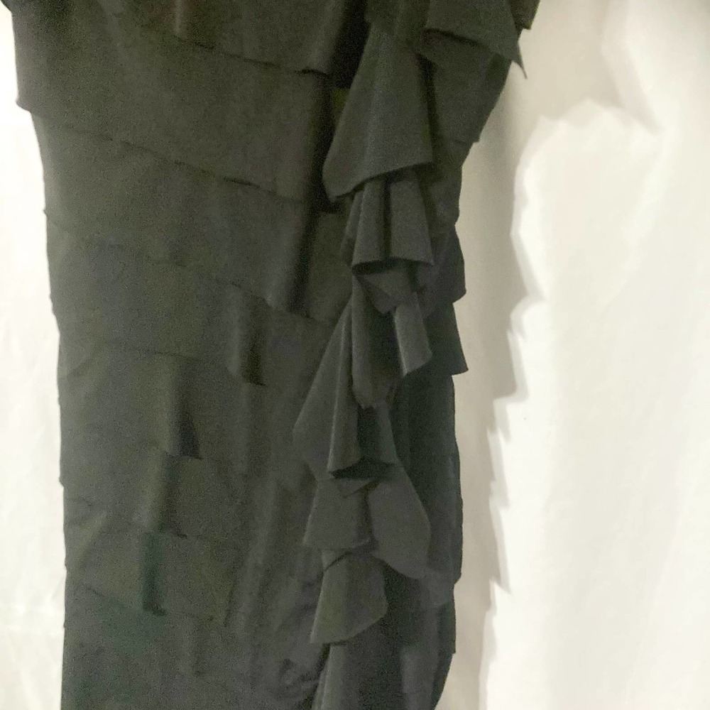 Ruby Rox Black One Shoulder Tiered Bodycon Dress Medium - Picture 5 of 8